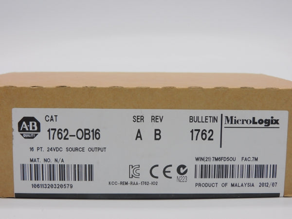 ALLEN BRADLEY 1762-OB16 SER. A REV. B 24VDC DATE: 2012 NSFS