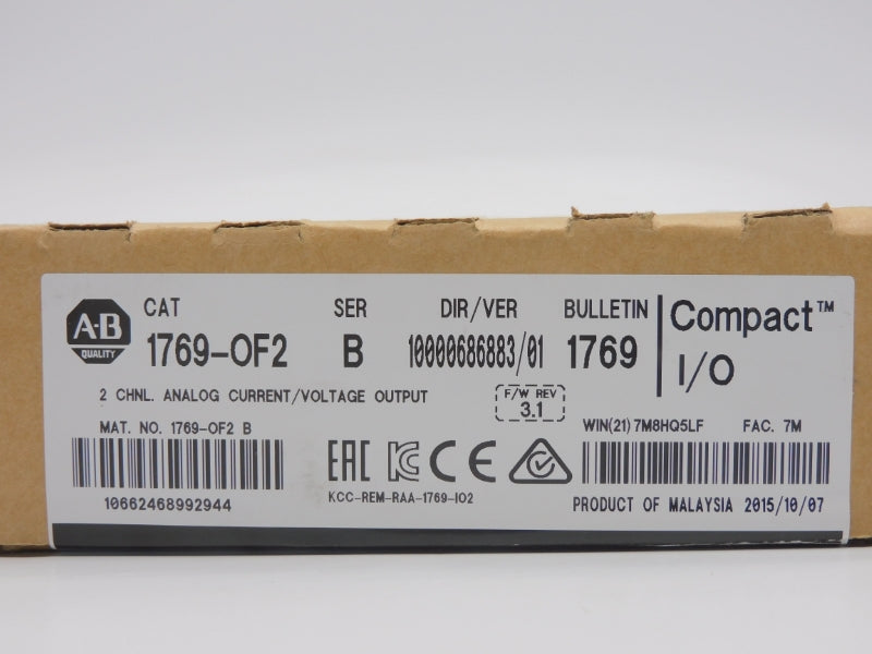 ALLEN BRADLEY 1769-OF2 SER. B F/W 3.1 VER. 01 DATE: 2015 NSFS