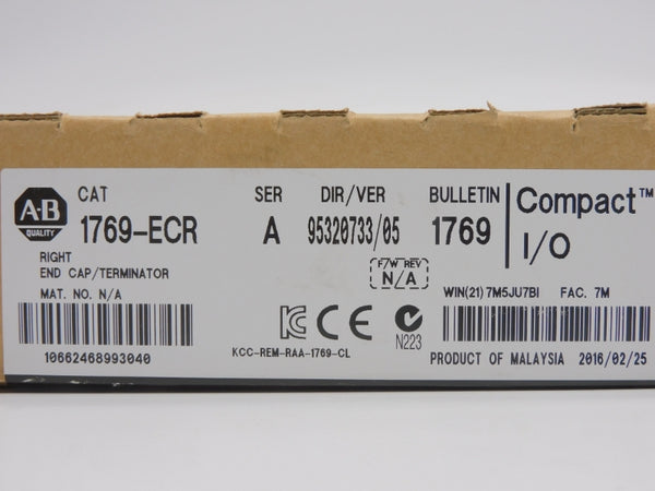 ALLEN BRADLEY 1769-ECR SER. A VER. 05 DATE: 2016 NSFS