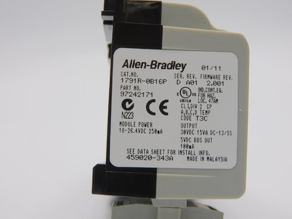 ALLEN BRADLEY 1791R-0B16P SER. D F/W 2.001 REV. A01 30VDC (AS IS) UNMP