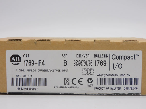 ALLEN BRADLEY 1769-IF4 SER. B F/W 3.2 VER. 08 DATE: 2014 NSFS