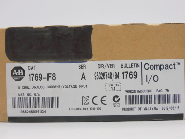 ALLEN BRADLEY 1769-IF8 SER. A F/W 1.1 VER. 04 DATE: 2012 NSFS