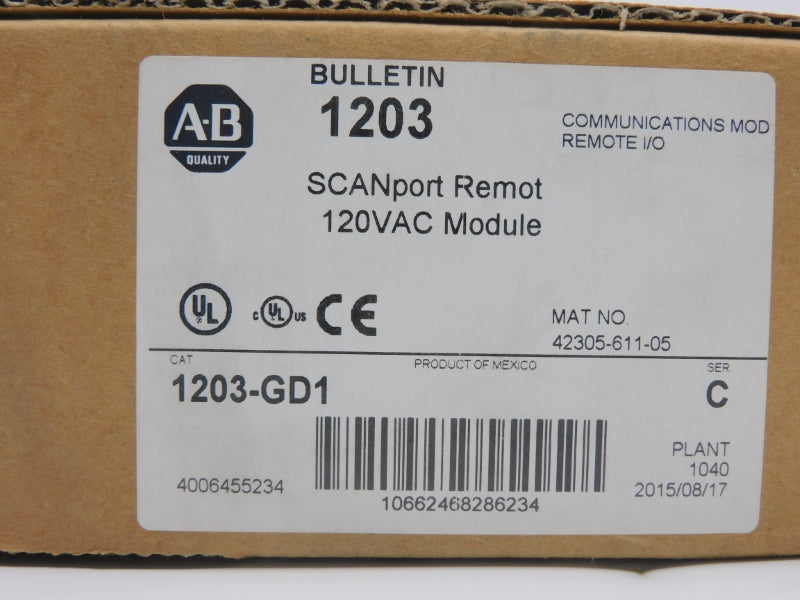 ALLEN BRADLEY 1203-GD1 SER. C 120VAC DATE: 2015 NSFS