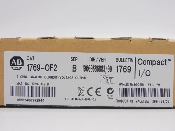 ALLEN BRADLEY 1769-OF2 SER. B F/W 3.1 DATE: 2014 NSFS