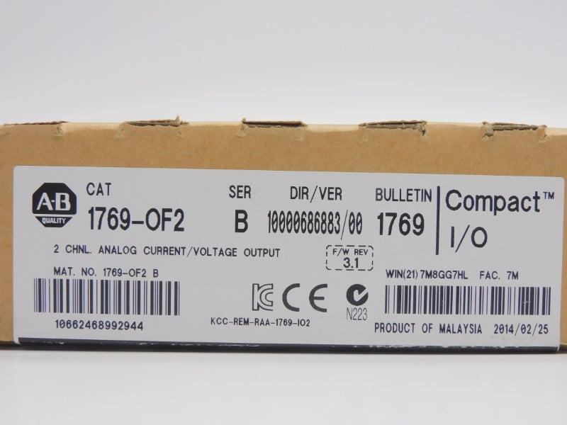 ALLEN BRADLEY 1769-OF2 SER. B F/W 3.1 DATE: 2014 NSFS