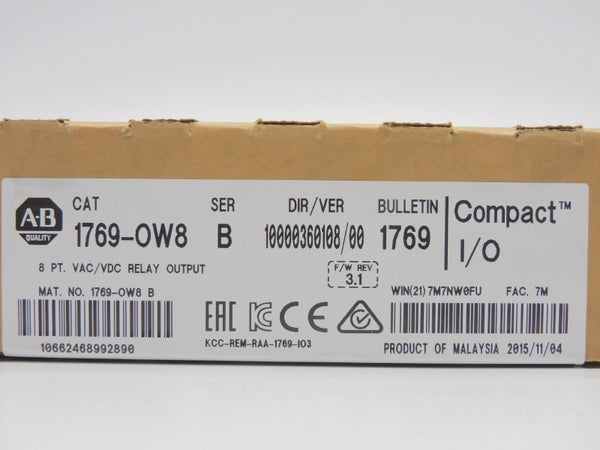 ALLEN BRADLEY 1769-OW8 SER. B F/W 3.1 DATE: 2015 NSFS