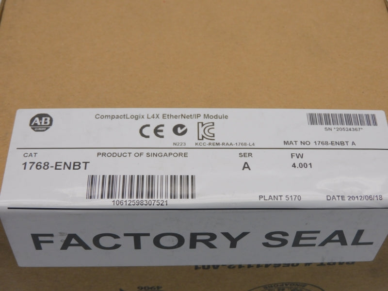 ALLEN BRADLEY 1768-ENBT SER. A F/W 4.001 DATE: 2012 NSFS
