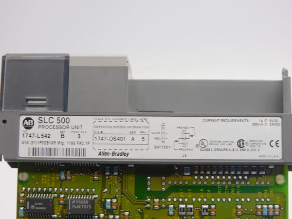 ALLEN BRADLEY 1747-L542 SER. B F/W 5 REV. 3 24VDC 1A (NO DOOR/CONNECTOR) NSNP