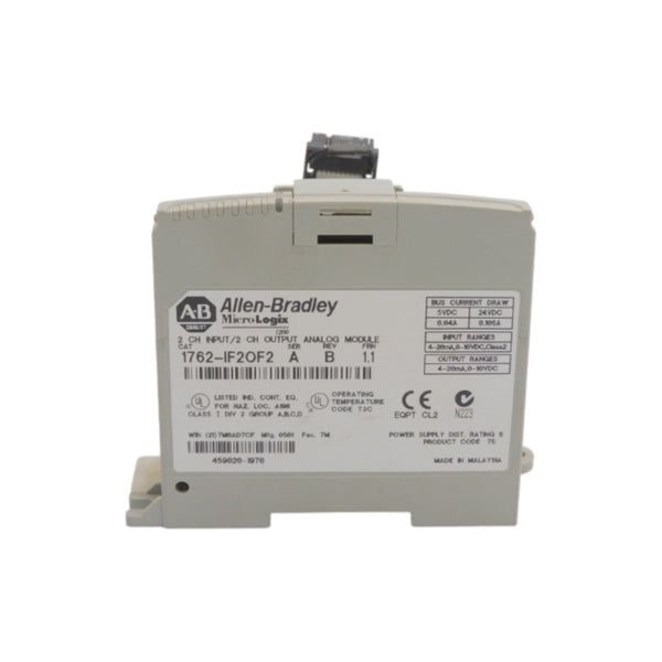 ALLEN BRADLEY 1762-IF2OF2 SER. A F/W 1.1 REV. B 24VDC 0.105A UNMP