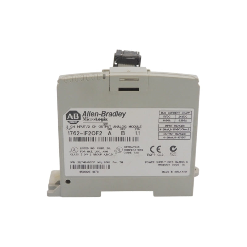 ALLEN BRADLEY 1762-IF2OF2 SER. A F/W 1.1 REV. B 24VDC 0.105A UNMP