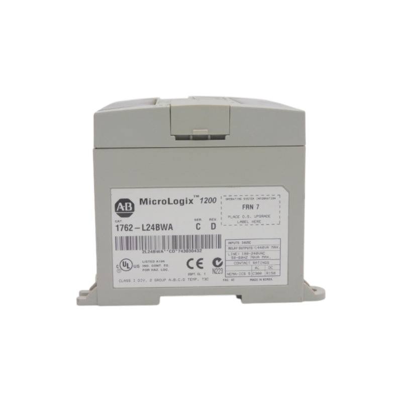 ALLEN BRADLEY 1762-L24BWA SER. C F/W 7 REV. D 100-240VAC ( NO COVER) UNMP