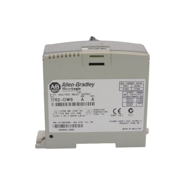 ALLEN BRADLEY 1762-OW8 SER. A REV. A 240VAC 0.09A NSNP