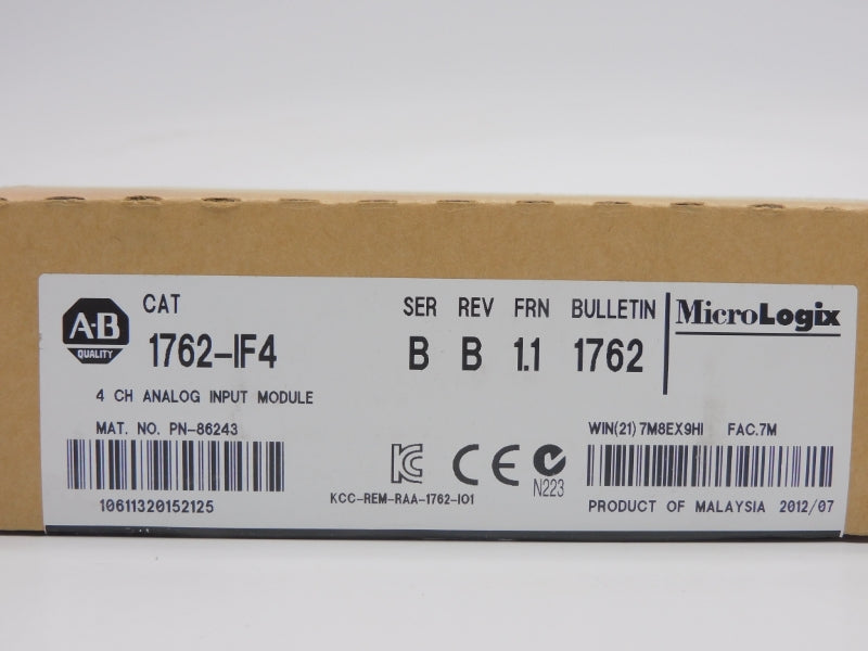 ALLEN BRADLEY 1762-IF4 SER. B F/W 1.1 REV. B 24VDC 0.05A NSMP