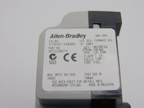 ALLEN BRADLEY 1791D-16B0X SER. D REV. A01 30VDC (AS IS) NSNP