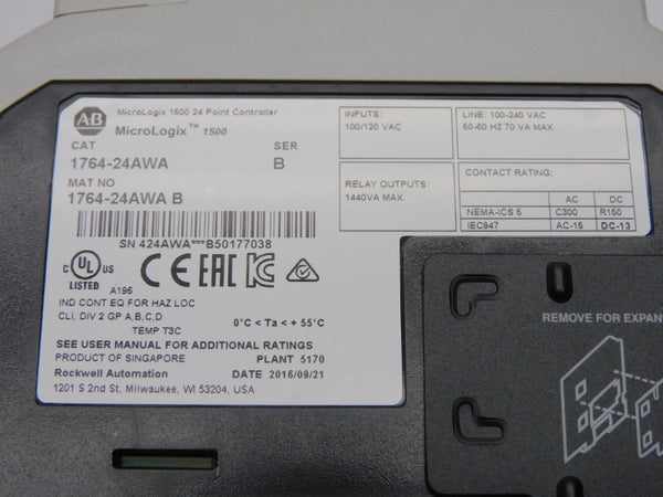 ALLEN BRADLEY 1764-24AWA SER. B 100/120VAC NSMP