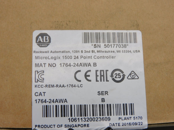 ALLEN BRADLEY 1764-24AWA SER. B 100/120VAC NSMP