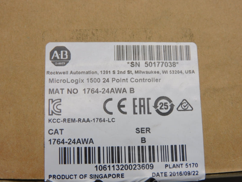 ALLEN BRADLEY 1764-24AWA SER. B 100/120VAC NSMP