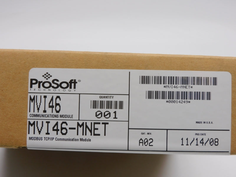 PROSOFT TECHNOLOGY MVI46-MNET REV. A02 DATE: 2008 NSFS