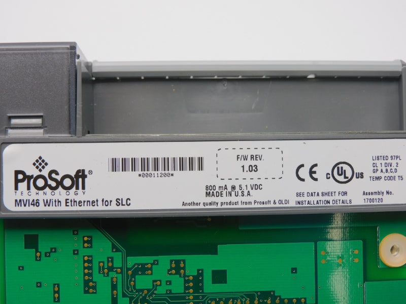 PROSOFT TECHNOLOGY MVI46-MNET F/W 1.03 REV. A02 5.1VDC NSMP