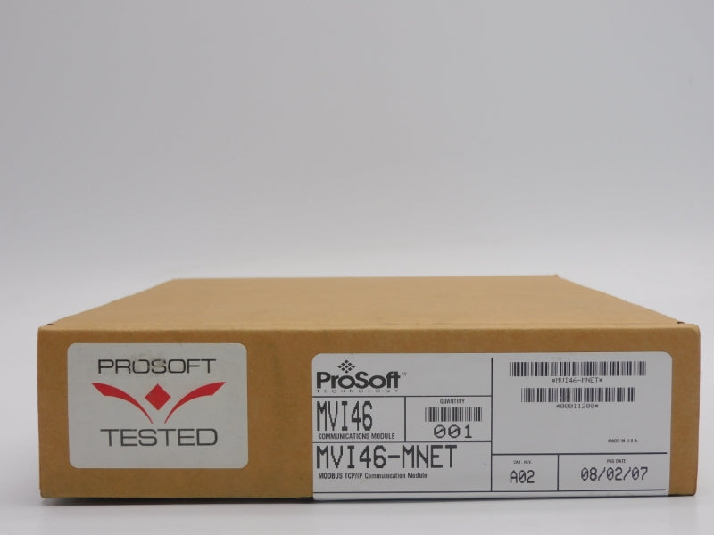 PROSOFT TECHNOLOGY MVI46-MNET F/W 1.03 REV. A02 5.1VDC NSMP