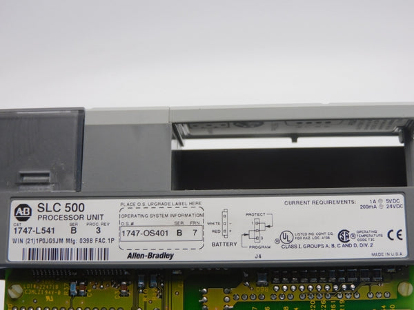 ALLEN BRADLEY 1747-L541 SER. B F/W 7 REV. 3 24VDC 1A (NO CONNECTOR) UNMP