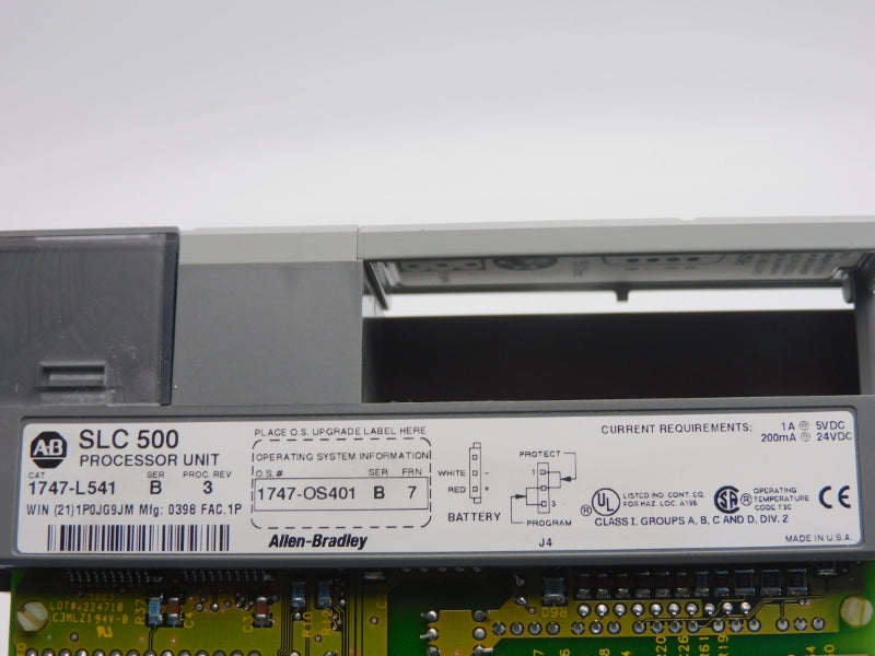 ALLEN BRADLEY 1747-L541 SER. B F/W 7 REV. 3 24VDC 1A (NO CONNECTOR) UNMP