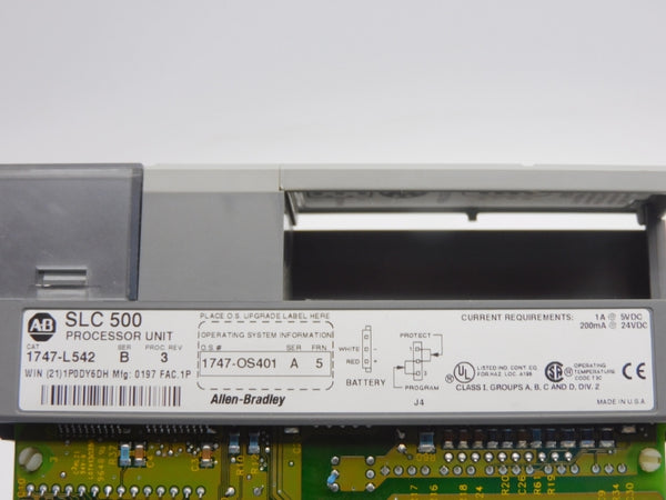 ALLEN BRADLEY 1747-L542 SER. B F/W 5 REV. 3 24VDC 1A (NO CONNECTOR) UNMP