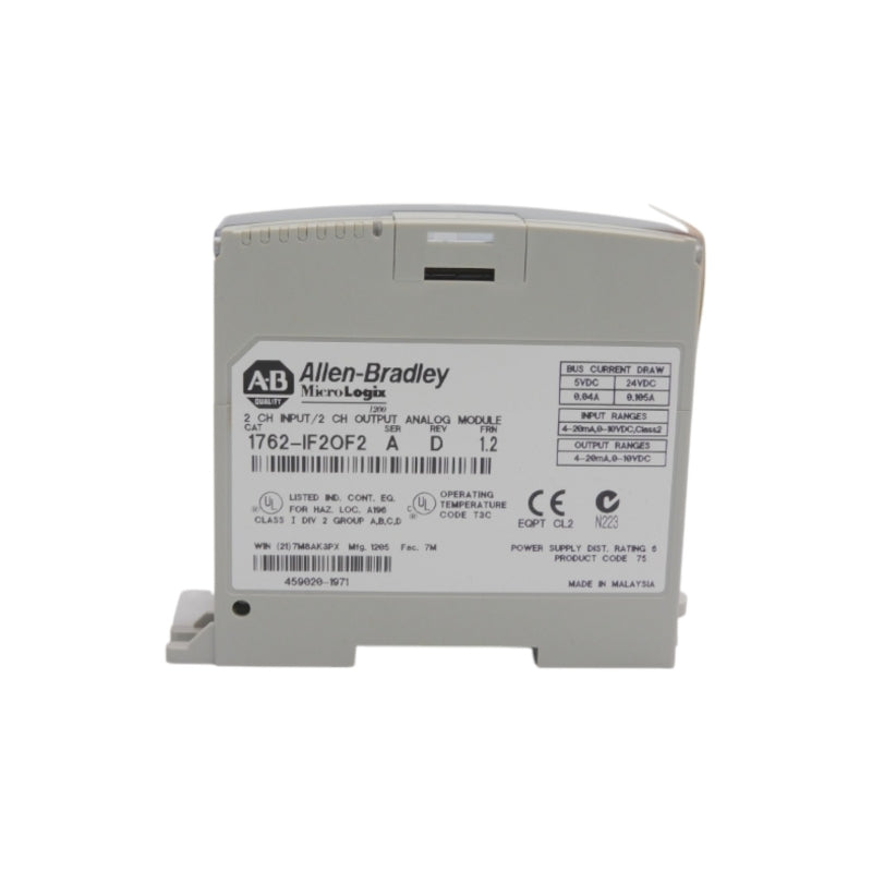 ALLEN BRADLEY 1762-IF2OF2 SER. A F/W 1.2 24VDC 0.105A REV. D NSNP