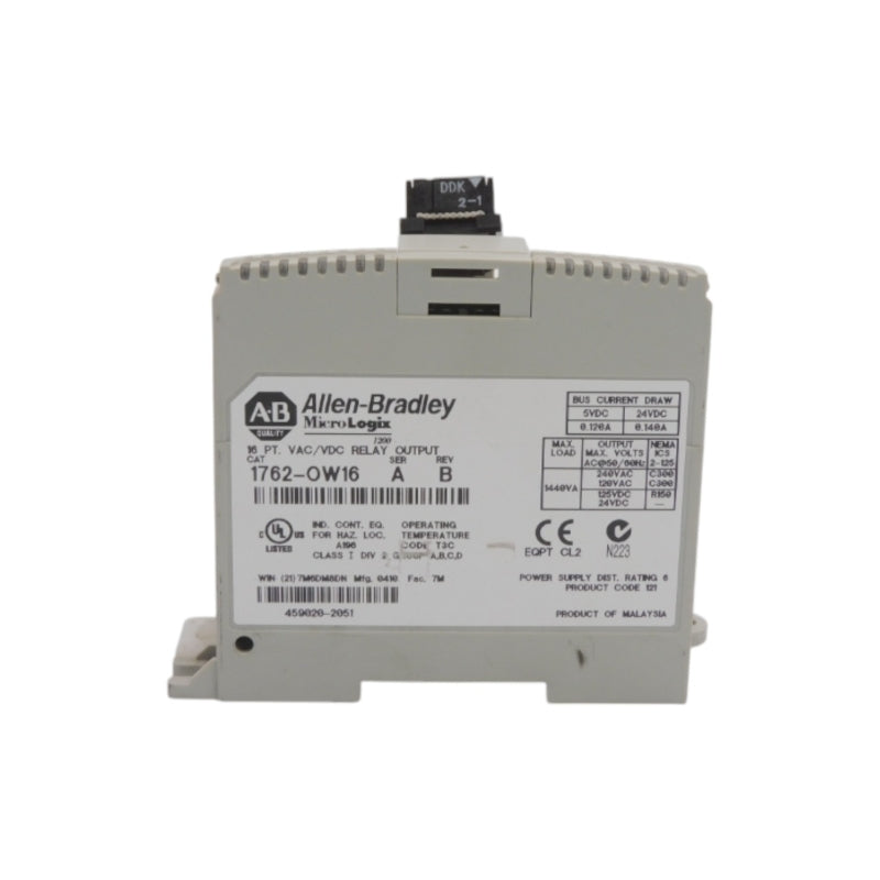 ALLEN BRADLEY 1762-OW16 SER. A REV. B 24VDC 0.140A (NO DOOR) UNMP