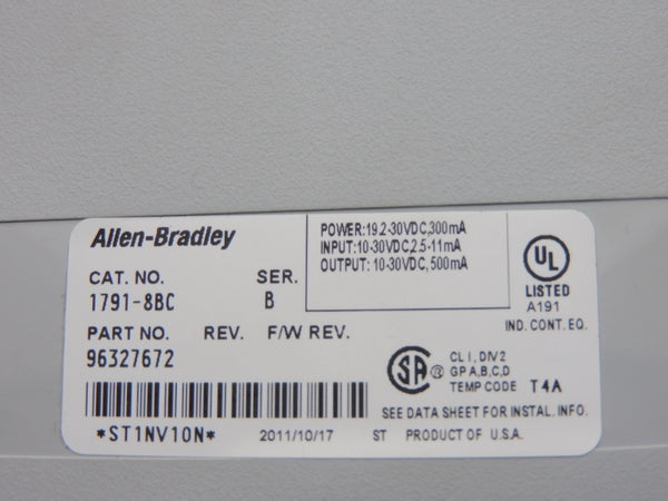 ALLEN BRADLEY 1791-8BC SER. B 10-30VDC (NO TERMINAL) UNMP