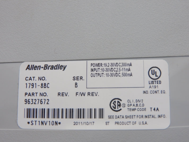 ALLEN BRADLEY 1791-8BC SER. B 10-30VDC (NO TERMINAL) UNMP