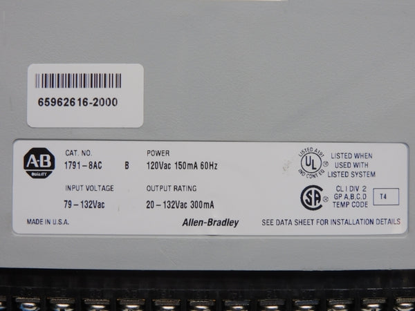 ALLEN BRADLEY 1791-8AC SER. B 79-132VAC (NO DOOR) UNMP