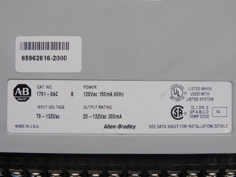 ALLEN BRADLEY 1791-8AC SER. B 79-132VAC (NO DOOR) UNMP