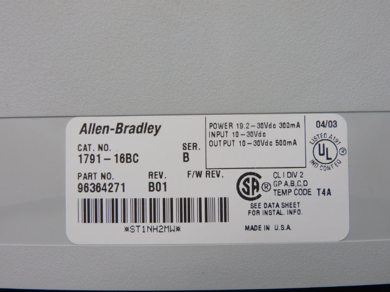 ALLEN BRADLEY 1791-16BC SER. B REV. B01 10-30VDC UNMP