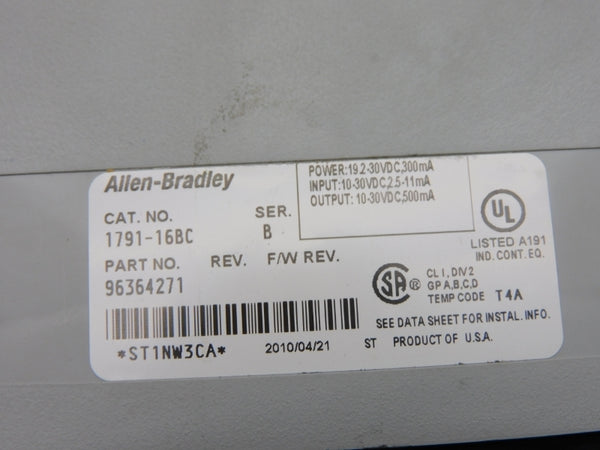 ALLEN BRADLEY 1791-16BC SER. B 10-30VDC (NO DOOR) (AS PICTURED) UNMP