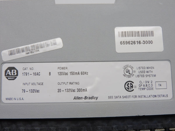 ALLEN BRADLEY 1791-16AC SER. B 120VAC UNMP