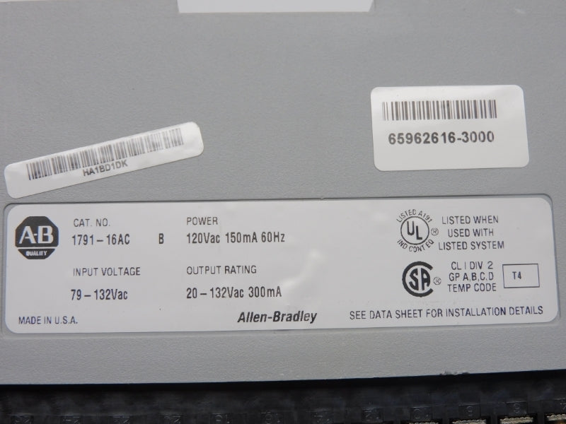 ALLEN BRADLEY 1791-16AC SER. B 120VAC UNMP