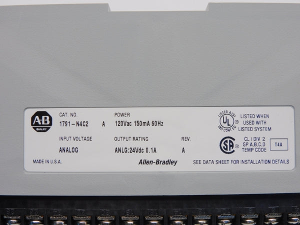 ALLEN BRADLEY 1791-N4C2 SER. A REV. A 120VAC 0.1A NSNP