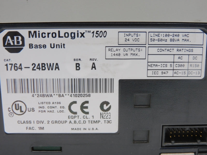 ALLEN BRADLEY 1764-24BWA SER. B REV. A 24VDC UNMP