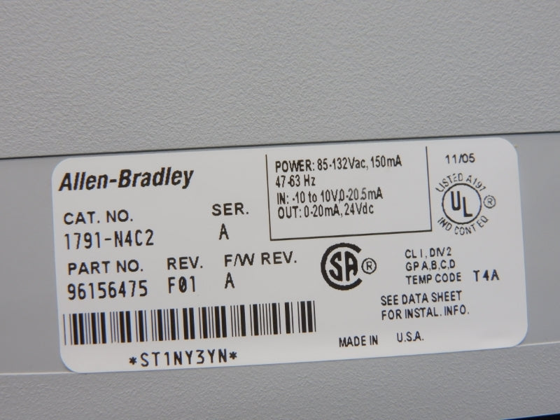 ALLEN BRADLEY 1791-N4C2 SER. A F/W A REV. F01 85-132VAC NSNP