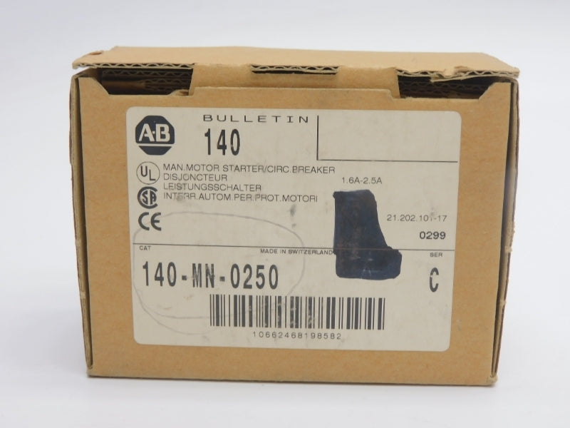 ALLEN BRADLEY 140-MN-0250 SER. C 690V 1.6-2.5A (BR/WH) NSMP