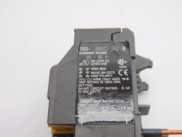 ALLEN BRADLEY 193-BSC32 SER. B 600V 22-32A UNMP