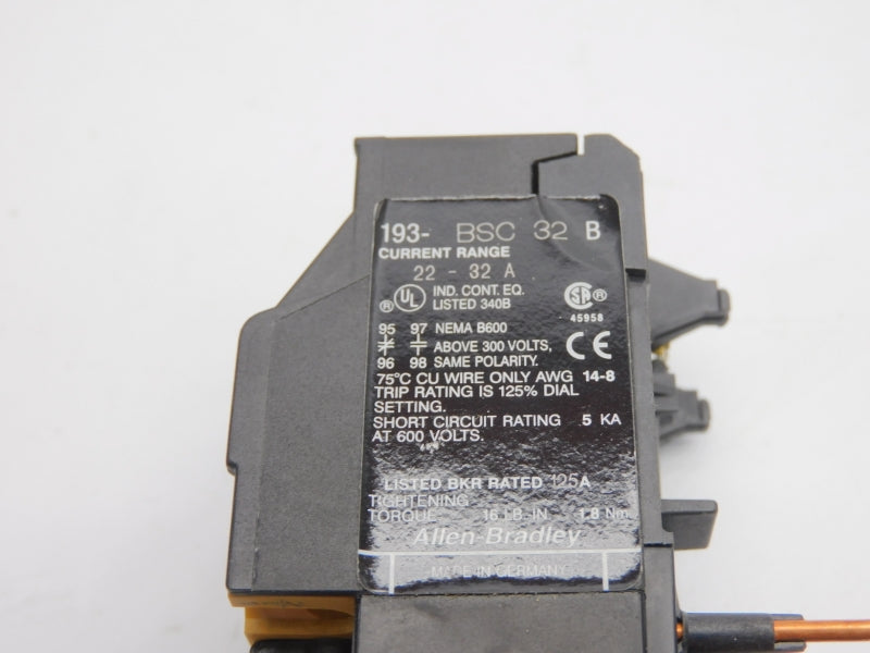 ALLEN BRADLEY 193-BSC32 SER. B 600V 22-32A UNMP