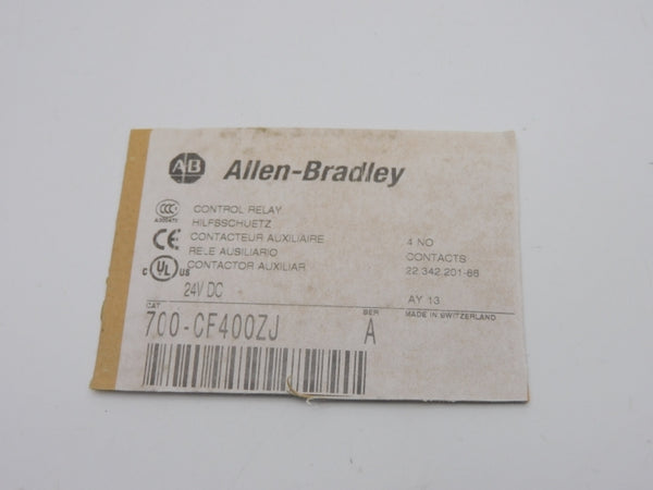 ALLEN BRADLEY 700-CF400ZJ SER. A 24VDC 20A UNMP