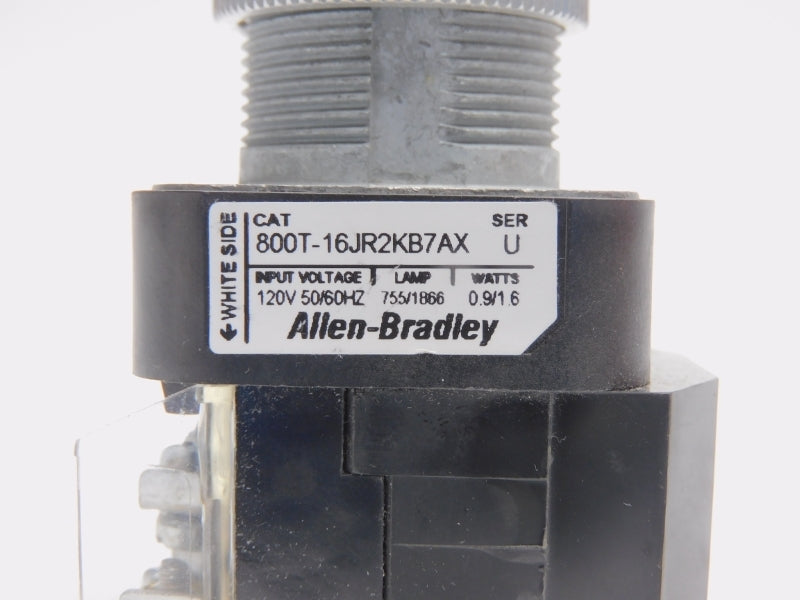 ALLEN BRADLEY 800T-16JR2KB7AX SER. U 120V (WH) NSMP