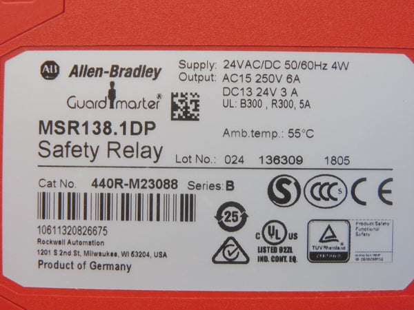 ALLEN BRADLEY 440R-M23088 SER. B 24VAC/DC 6A (WH) NSMP