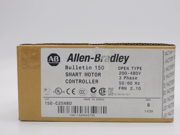 ALLEN BRADLEY 150-C25NBD SER. B F/W 2.10 200-480V (BR/WH) NSFS