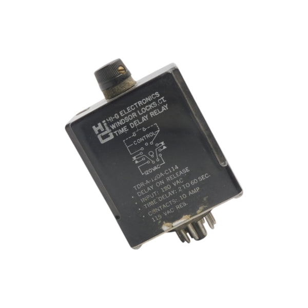 HI-G ELECTRONICS TDR-A-120A-C114 120VAC 10A 2-60SEC UNMP