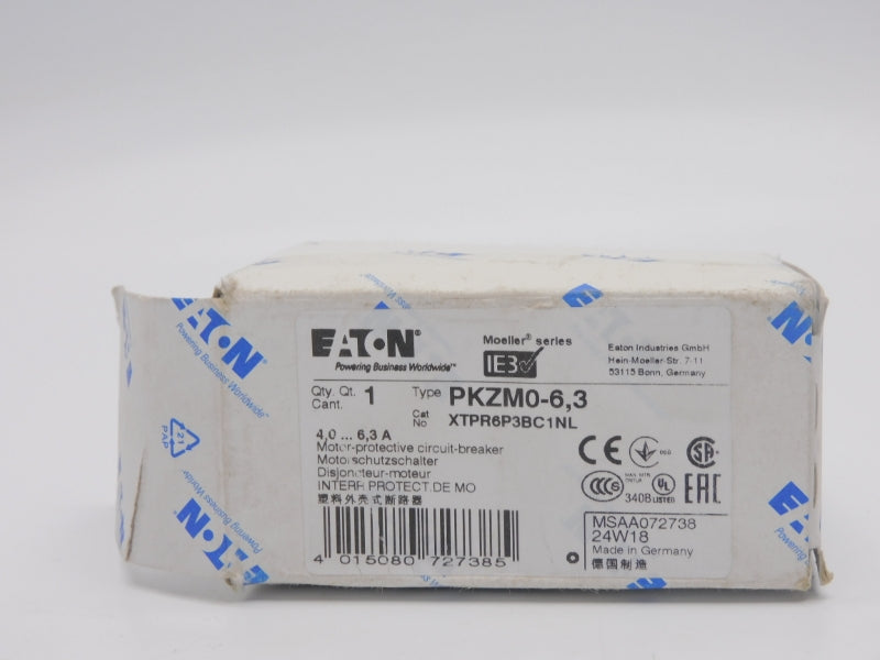 EATON PKZM0-6.3 XTPR6P3BC1NL 690V 4.0-6.3A NSMP