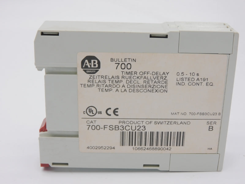 ALLEN BRADLEY 700-FSB3CU23 SER. B 0.5-10S (WH) NSMP